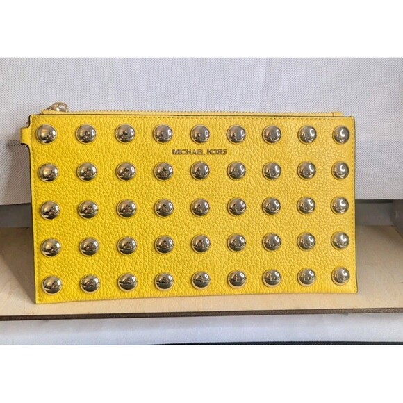 Michael Kors Jetset Studded Pouch - Daisy Yellow - Picture 1 of 6